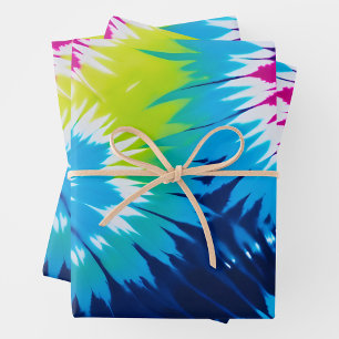 Colourful Tie Dye Art Wrapping Paper Sheets