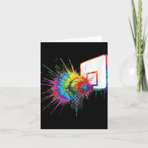Colourful Tie Dye Basketball Hoop Paint Splatter S Card