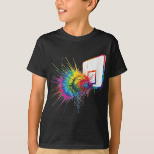 Colourful Tie Dye Basketball Hoop Paint Splatter S T-Shirt