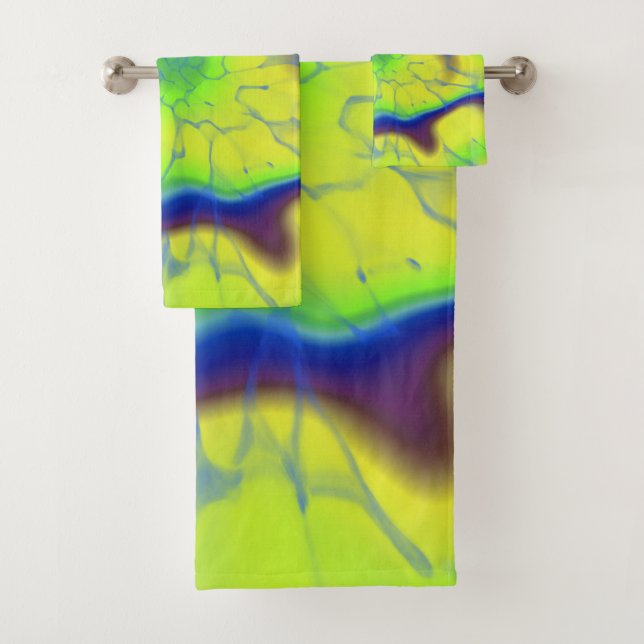 Colourful tie-dye bath towel set (Insitu)