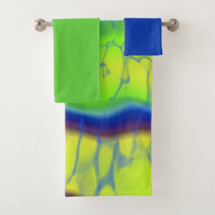 Colourful tie-dye bath towel set