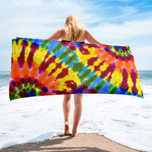 Colourful Tie Dye Beach Towel