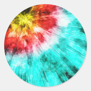 Colourful Tie Dye Classic Round Sticker