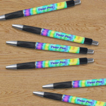 Colourful Tie Dye Cute Personalised Pen