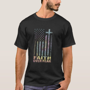 Colourful Tie Dye Faith Over Fear Cool Christian F T-Shirt