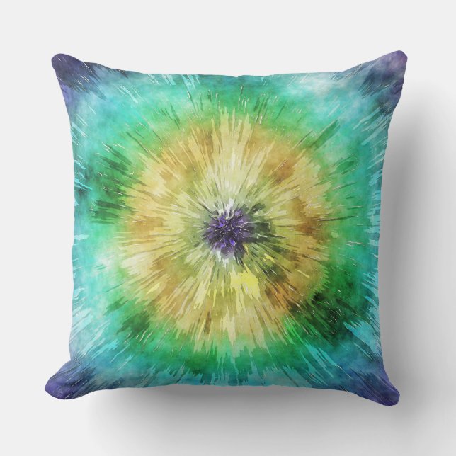 Colourful Tie Dye Graphic Cushion (Front)