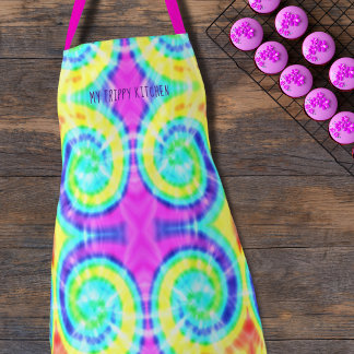 Colourful Tie Dye Hippie Trippy Kitchen Apron