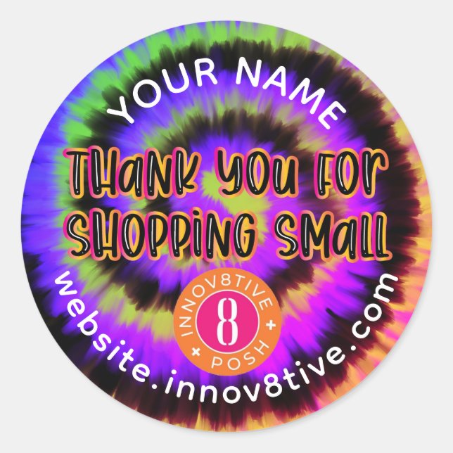 Colourful Tie Dye Innov8tive + Posh label (Front)