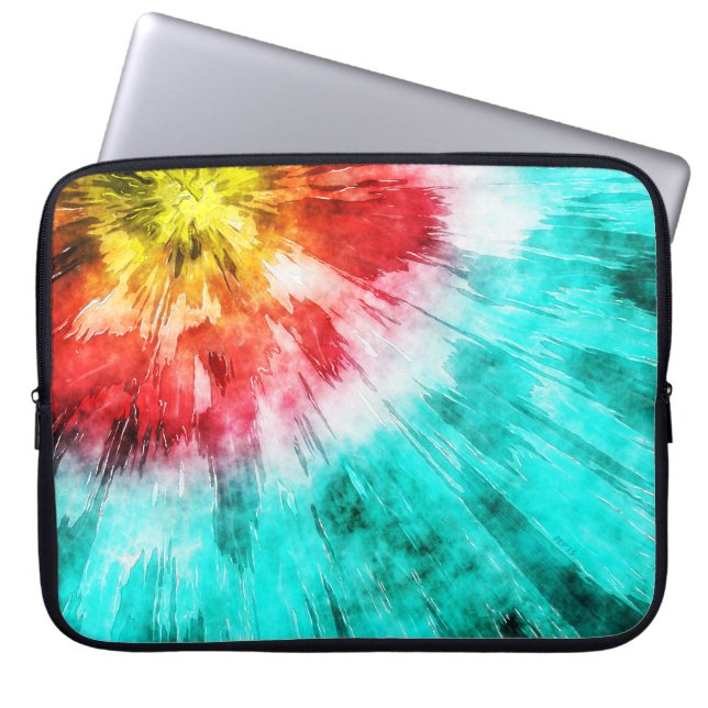 Colourful Tie Dye Laptop Sleeve (Front)
