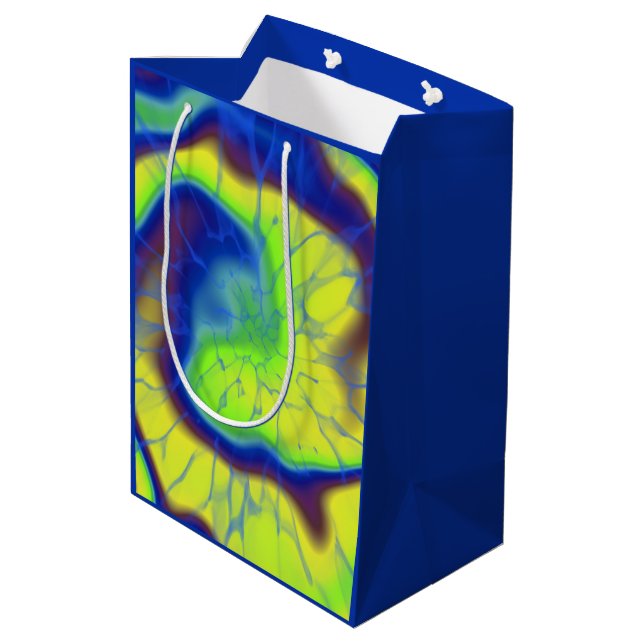 Colourful tie-dye  medium gift bag (Back Angled)