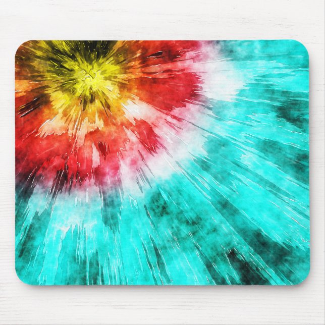 Colourful Tie Dye Mouse Mat (Front)