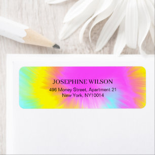 Colourful Tie Dye Pastel Rainbow Address