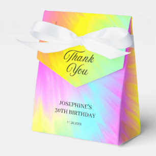 Colourful Tie Dye Pastel Rainbow Birthday Thank Yo Favour Box
