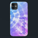 Colourful Tie Dye Personalise Case-Mate iPhone Cas 11 Case<br><div class="desc">A colourful tie-dye design phone case,  printed with her name.</div>