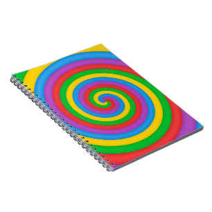 Colourful Tie Dye Rainbow Swirl 60s Art Pattern Notebook