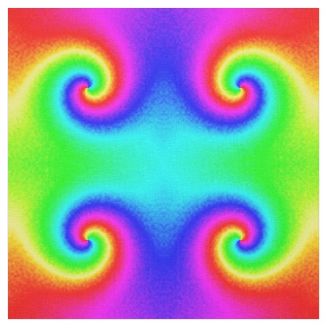 Colourful Tie Dye Rainbow Swirl Hippie Boho Chic Fabric (Swatch)