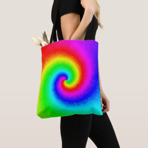 Colourful Tie Dye Rainbow Swirl Hippie Boho Chic Tote Bag