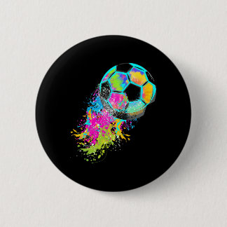Colourful Tie Dye Soccer Ll  6 Cm Round Badge