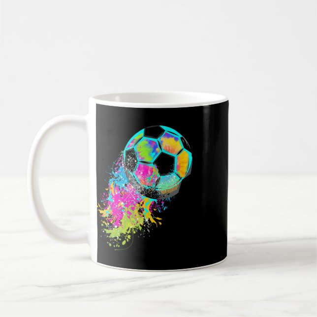 Colourful Tie Dye Soccer Ll  Coffee Mug (Left)