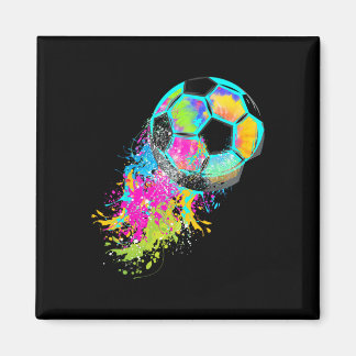 Colourful Tie Dye Soccer Ll  Magnet