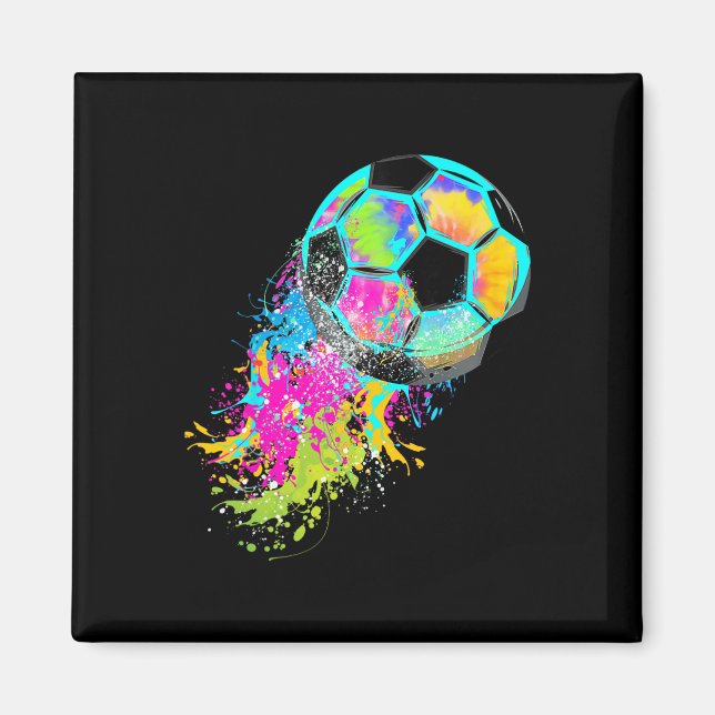 Colourful Tie Dye Soccer Ll  Magnet (Front)