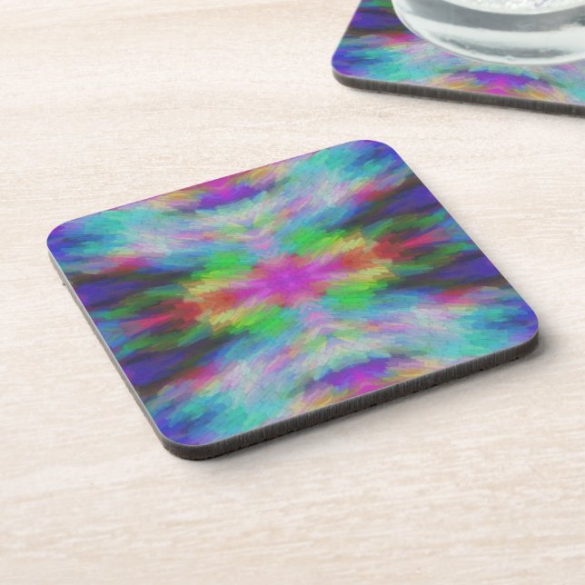 Colourful Tie Dye Style Art Coaster (Left Side)