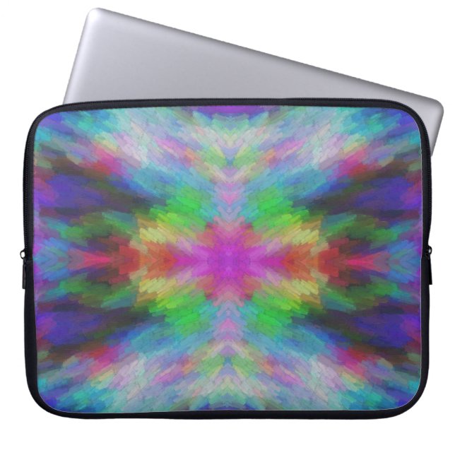 Colourful Tie Dye Style Art Laptop Sleeve (Front)