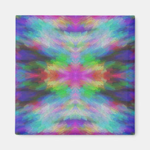 Colourful Tie Dye Style Art Magnet