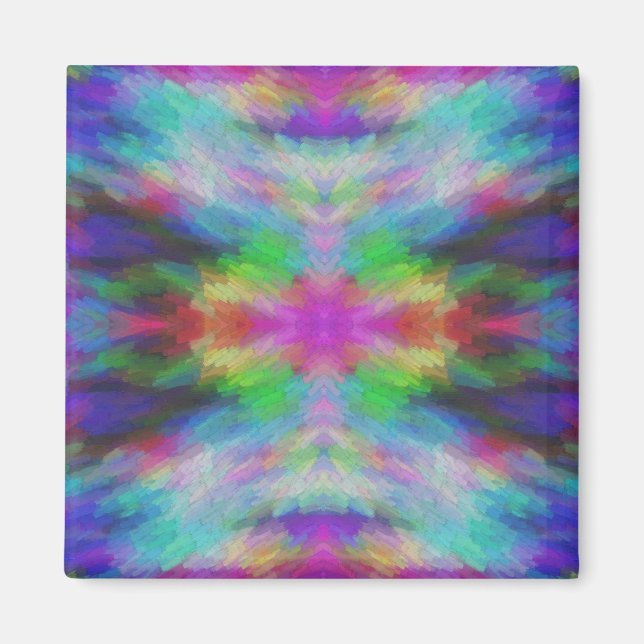 Colourful Tie Dye Style Art Magnet (Front)