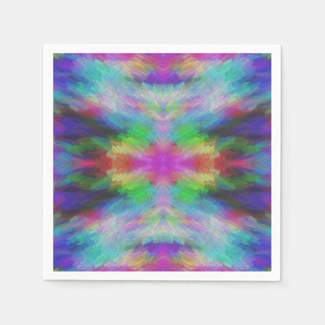Colourful Tie Dye Style Art Napkin (Front)