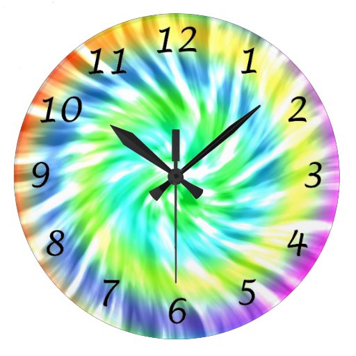 Image of Colourful Tie Dye Wall Clock