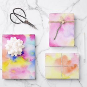 Colourful Tie Dye Watercolor Wrapping Paper Sheet