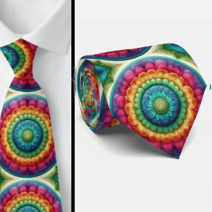 Colourful Tie Rainbow Wheel Neck Tie
