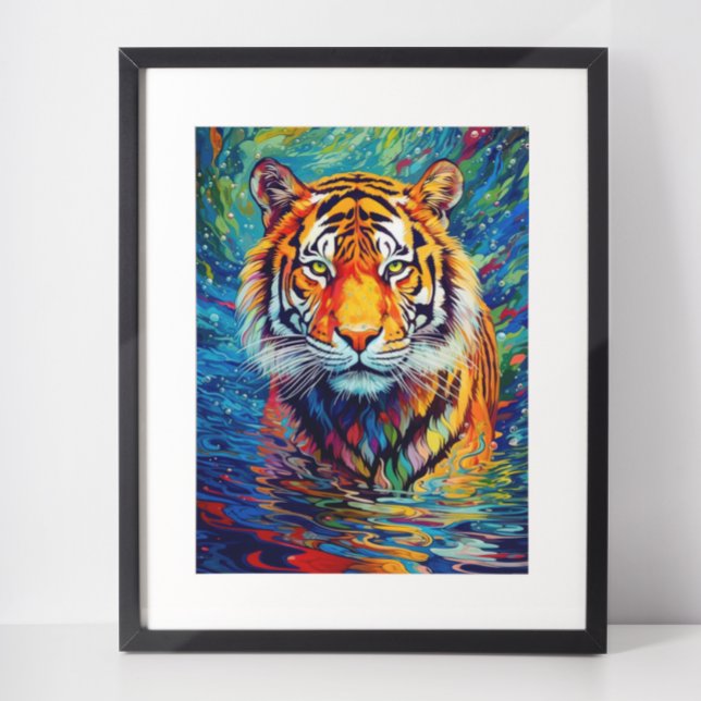 Colourful Tiger Abstract painting Poster (Creator Uploaded)