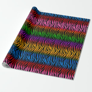 Colourful Tiger Animal Pattern Design Wrapping Paper