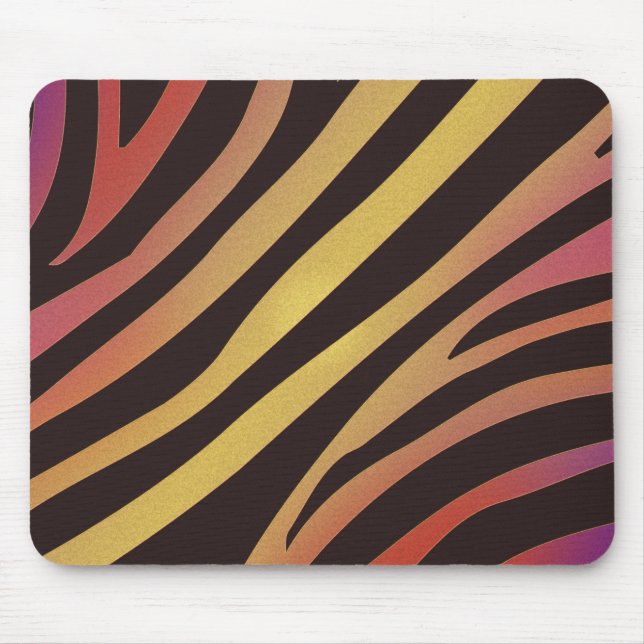 Colourful Tiger Animal Print Mouse Mat (Front)