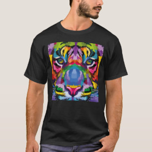 Colourful Tiger Face Close Up T-Shirt