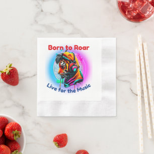 Colourful Tiger Face Napkin
