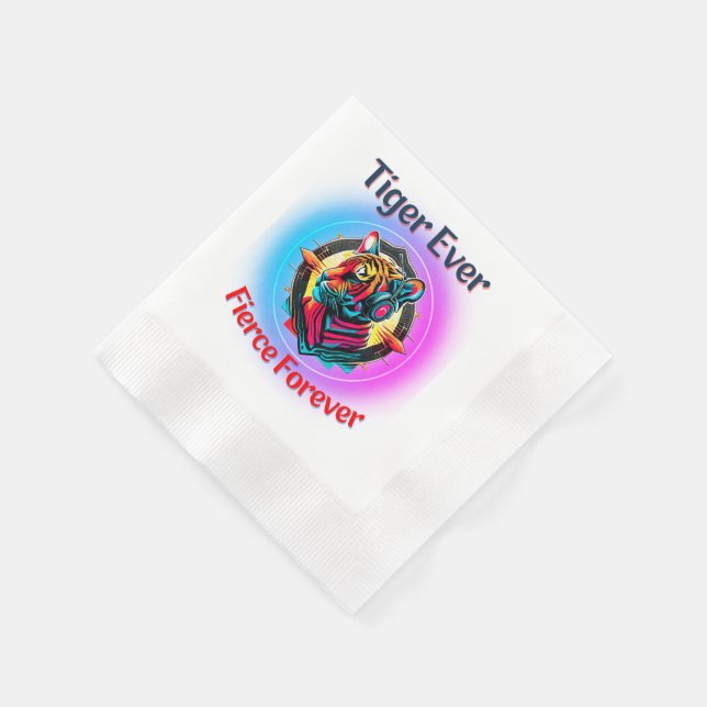 Colourful Tiger Face Napkin (Corner)