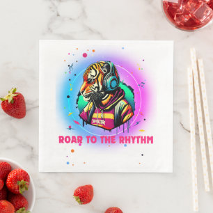Colourful Tiger Face Napkin