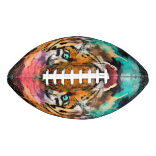 Colourful Tiger Head American Football