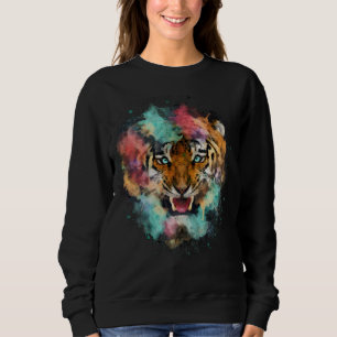 Colourful Tiger Head Sweatshirt