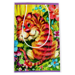 colourful tiger medium gift bag