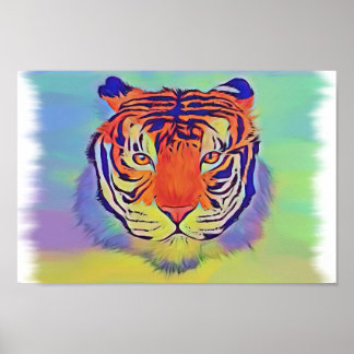 Colourful Tiger Poster