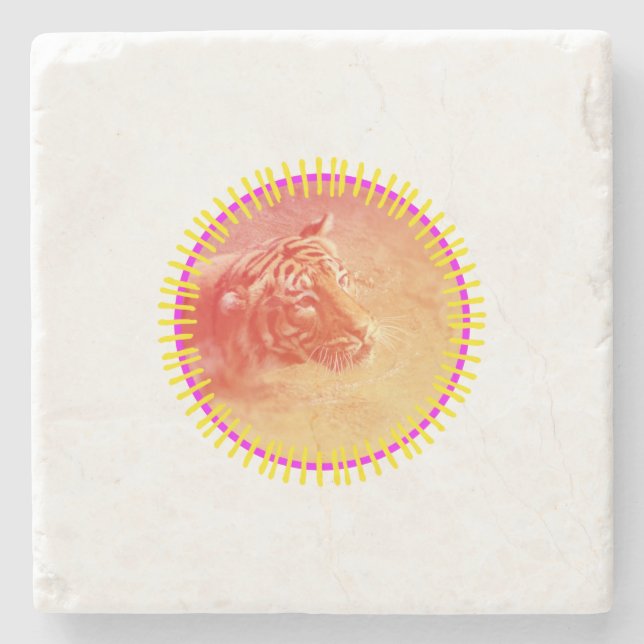 Colourful Tiger Stone Coaster (Front)