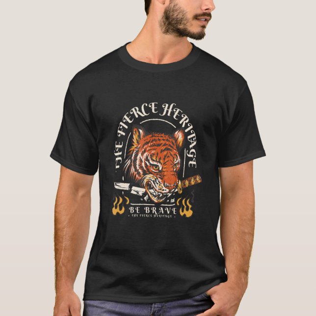 Colourful Tiger With a Knife Realistic Tiger  Wome T-Shirt (Front)