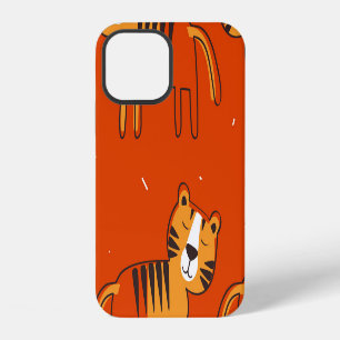 Colourful Tigers Hand Drawn Decor iPhone 12 Case