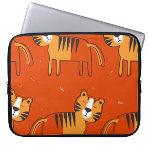 Colourful Tigers Hand Drawn Decor Laptop Sleeve