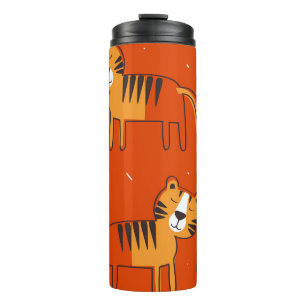 Colourful Tigers Hand Drawn Decor Thermal Tumbler