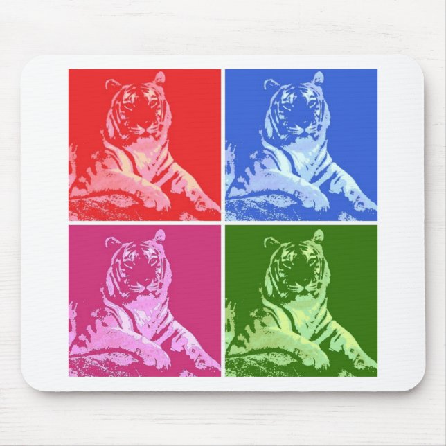 Colourful Tigers Mouse Mat (Front)
